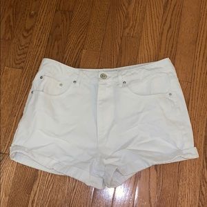 White High-Waisted Shorts